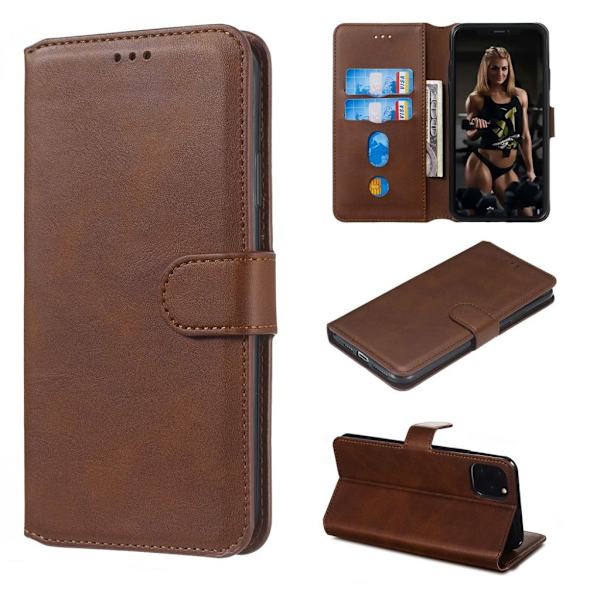 Foldable iPhone 11 Pro wallet case - Brown