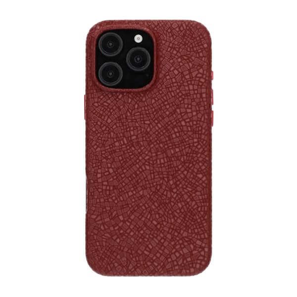 Crystal Grain Full Wrap Magnetic PU Leather Case For iPhone 16 Pro Max Red