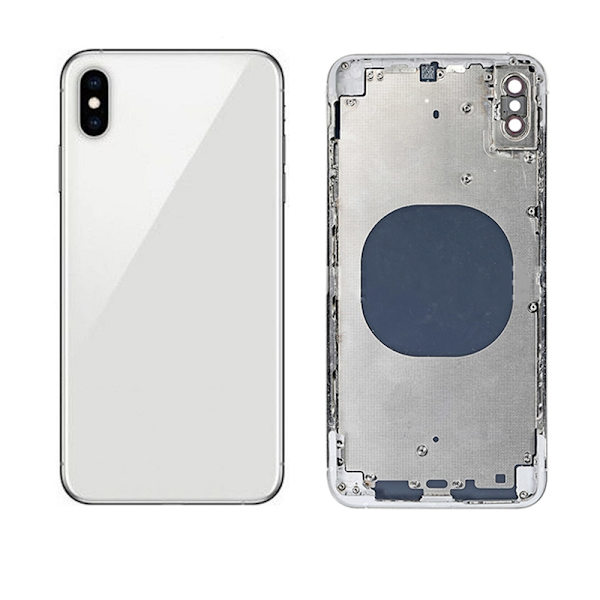 iPhone XS Max Complete Back Cover with Frame (No Logo) - Silver