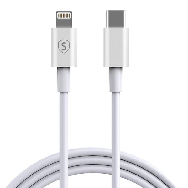 SiGN USB-C till Lightning-kabel 1m, MFi, 2.4A, 20W - Vit Svart