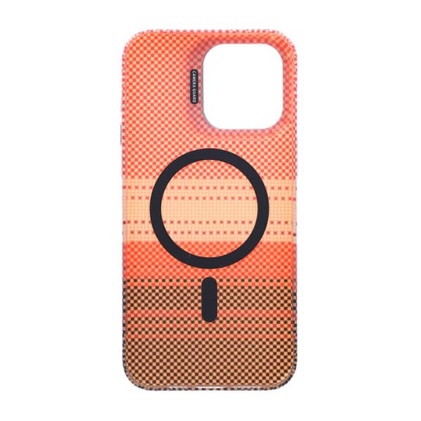 Magsafe Case and Stand for iPhone 15 Pro Max - Striped Orange