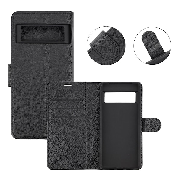 Google Pixel 7 Plånboksfodral med Stativ - Black