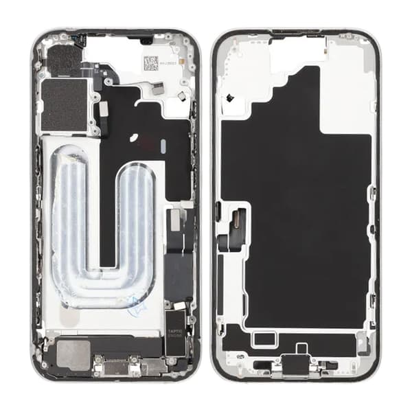 Middle frame with small parts for iPhone 16 - White OEM
