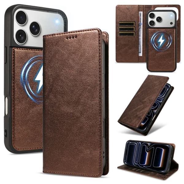 Detachable MagSafe Wallet Cover iPhone 18 Pro Max, iPhone 17 Pro Max - Brown