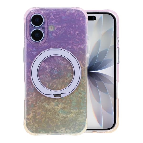 Ice Shell 360° Rotatable Magnetic Kickstand Phone Case - iPhone 17 Purple