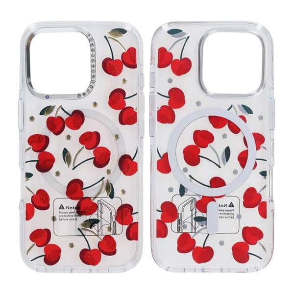 Mobile case Magsafe for iPhone 16 Pro - Transparent with cherry