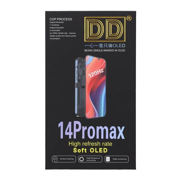 iPhone 14 Pro Max Soft OLED Display High Quality Black( (DD brand)