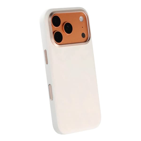 Plume Textured Vegan-Leather Magnetic Case For iPhone 17 Pro/18 Pro White