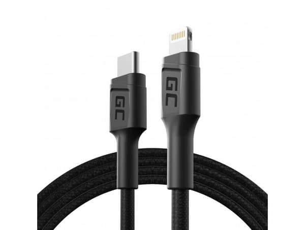 Green Cell Cable Power Stream, USB-C - Lightning, 1m PD (Apple MFi Certified)