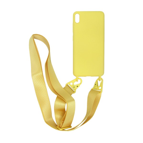 iPhone XS Max Silikonskal med Rem/Halsband - Gul