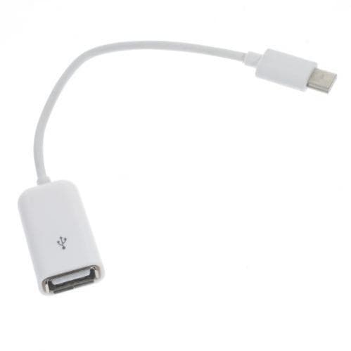 USB 3.1 OTG kabel Typ-C till Typ-A, 15cm - Vit Svart