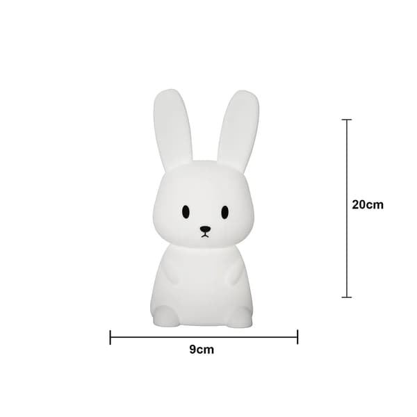 Nattlampa LED Functional Kanin - Timer, Multifärg Svart