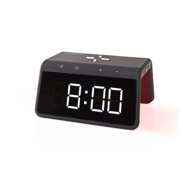 Nedis Alarm Clock with Wireless Charging Qi Certified, 15W - Black