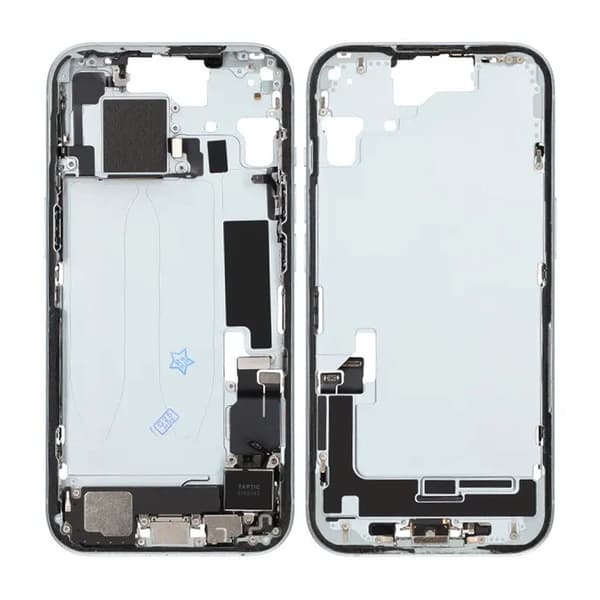 Middle frame with small parts for iPhone 15 - Blue OEM