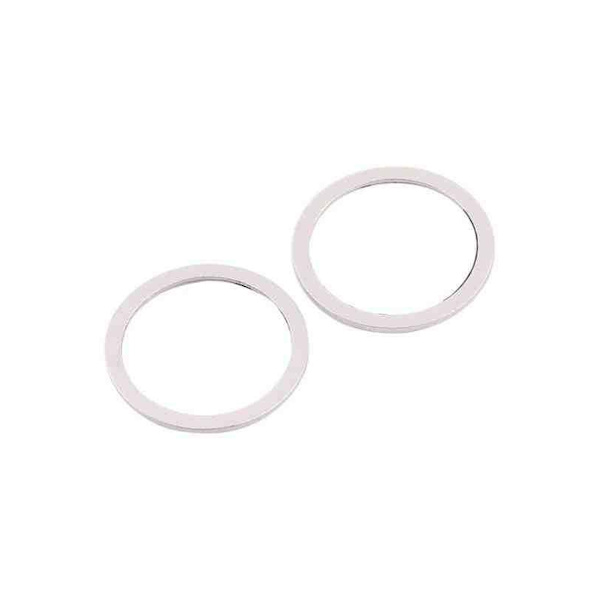 iPhone 12 Mini Linsskydd med Metallram - Vit (2-pack)