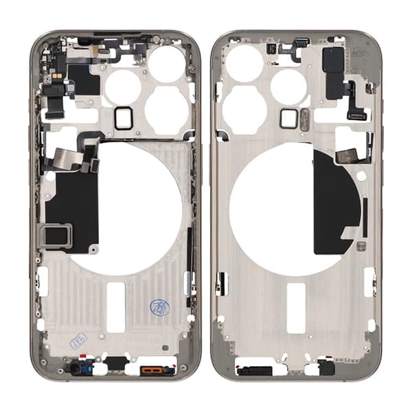 iPhone 15 Pro Back Cover Middle Frame Original Natural Titanium With Small Parts