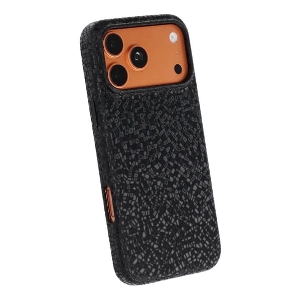 Crystal Grain Full Wrap Magnetic PU Leather Case For iPhone 17 Pro Max/18 Pro Max Black