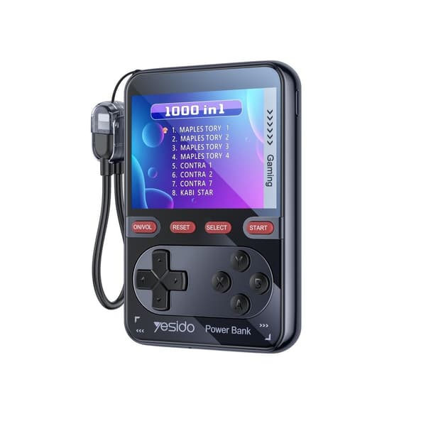 Yesido Portable Retro Game Console Power Bank 10000mAh 20W + Lightning Cable