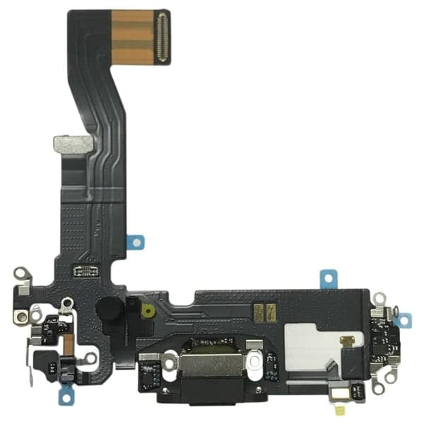 Original iPhone 12 Pro Laddkontakt med Flex - Svart Svart