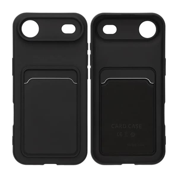 Silicone Mobile Case with Card Holder for iPhone 17 Air - Black