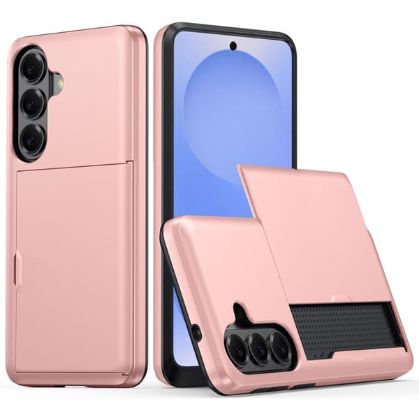 AMORUS Samsung Galaxy S26 Plus Case Sliding Card Holder - Rose Gold
