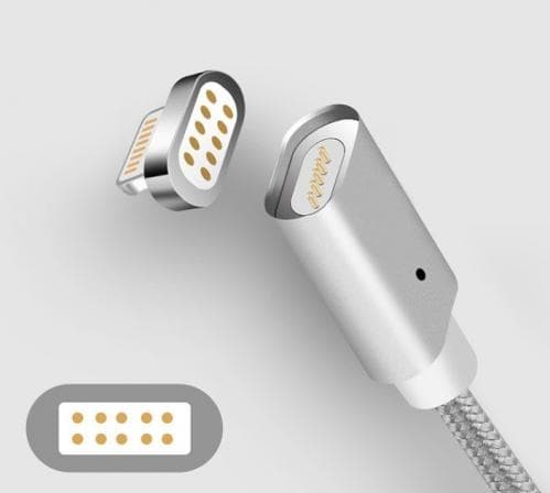SiGN Magnetkabel Lightning 2.4A 1 m - Silver Svart