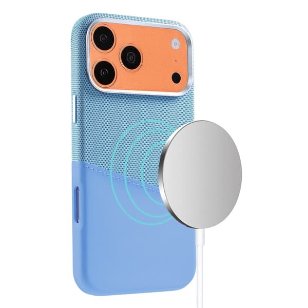Magnetiskt Mobilskal med Läder Korthållare till iPhone 17 Pro och 18 Pro - Blå