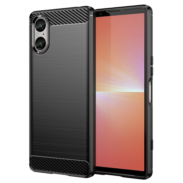 Sony Xperia 5 V Case with brushed fiber texture - Black