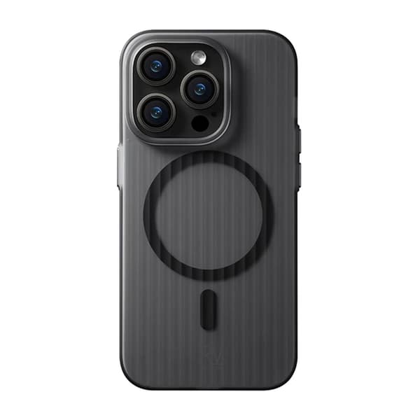 iPhone 15 Pro Max Mobilskal Korrugerad med Magsafe Rvelon - Svart