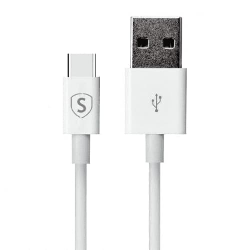 SiGN USB-C kabel för Snabbladdning 1 m - Vit Svart
