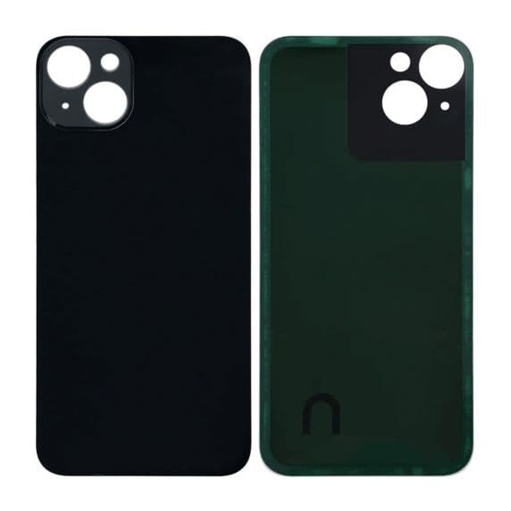 iPhone 14 Plus Baksida Glas med lins samt tejp  - Svart Svart