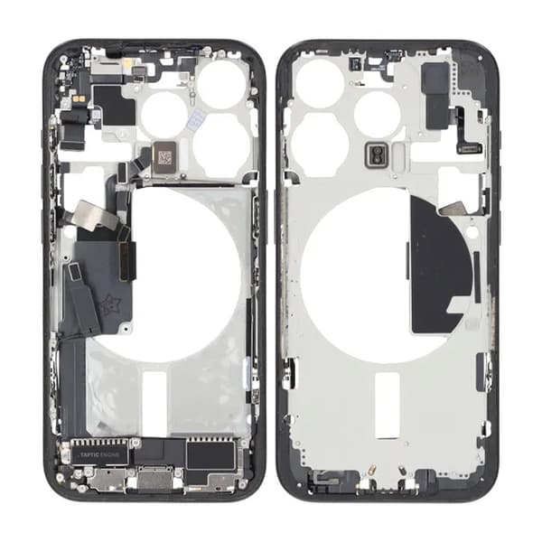 Middle frame with small parts for iPhone 15 Pro - Black Titanium OEM