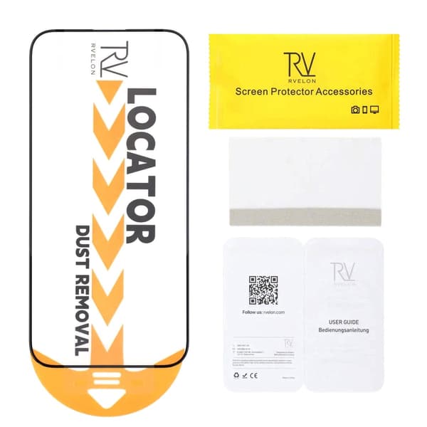Screen Protector for iPhone 15 Pro-3D Tempered Glass Black RV no frame 20 pcs bulk