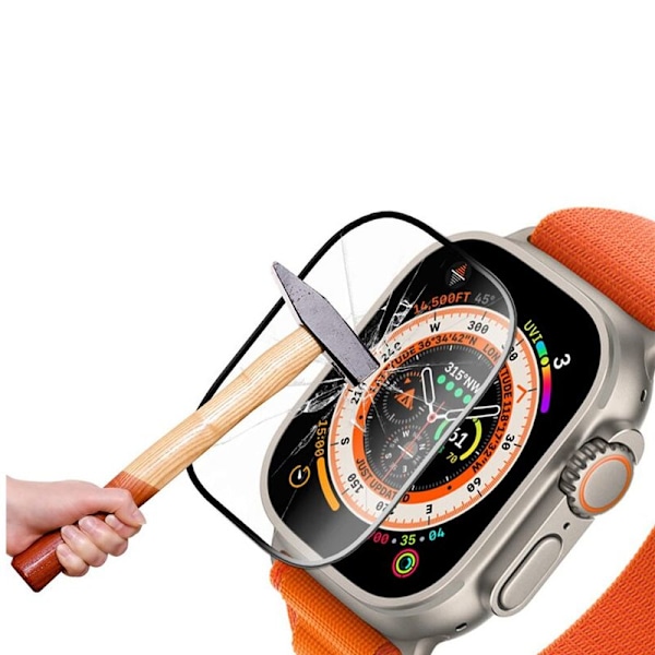 Skärmskydd Apple Watch Ultra 49mm - Härdat Glas Svart