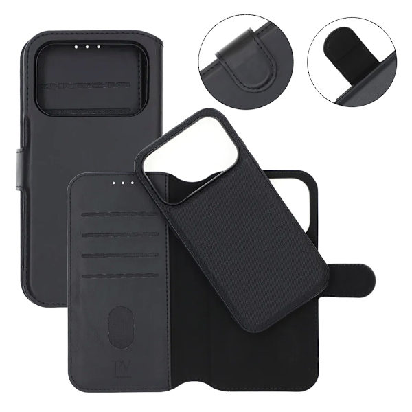 Rvelon Wallet Case Magnet for iPhone 17 Pro Max - Black