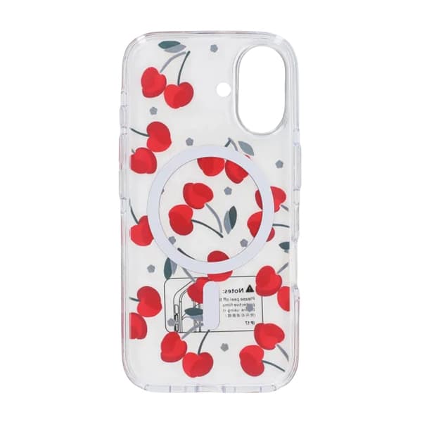 Mobile case Magsafe for iPhone 17 - Transparent with cherry