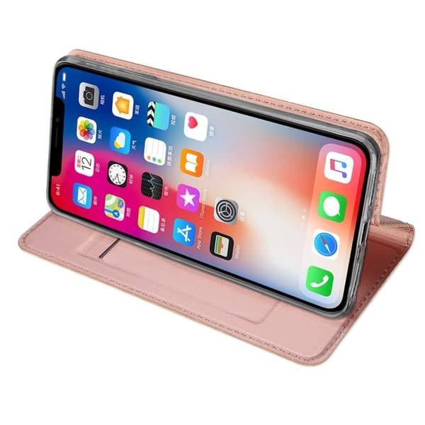 SiGN Skin Pro Plånboksfodral till iPhone XS Max - Roséguld Svart