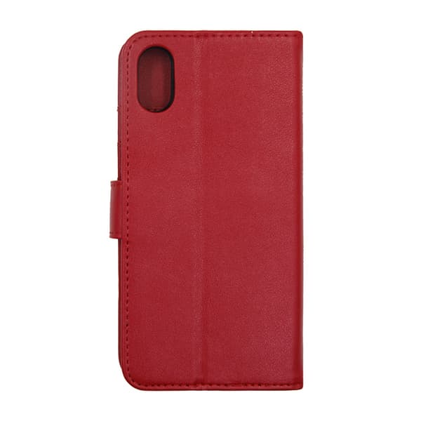 iPhone X/XS Plånboksfodral Magnet Läder med Stativ G-SP - Röd