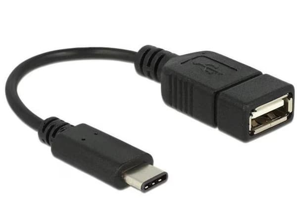 Delock USB-C male to USB-A female Adapter, 15cm - Black