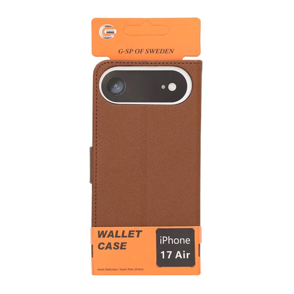 Wallet Case with Stand for iPhone 17 Air - Brown