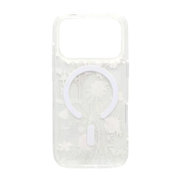 Matt MagSafe-skal med blommor för iPhone 17 Pro - Beige