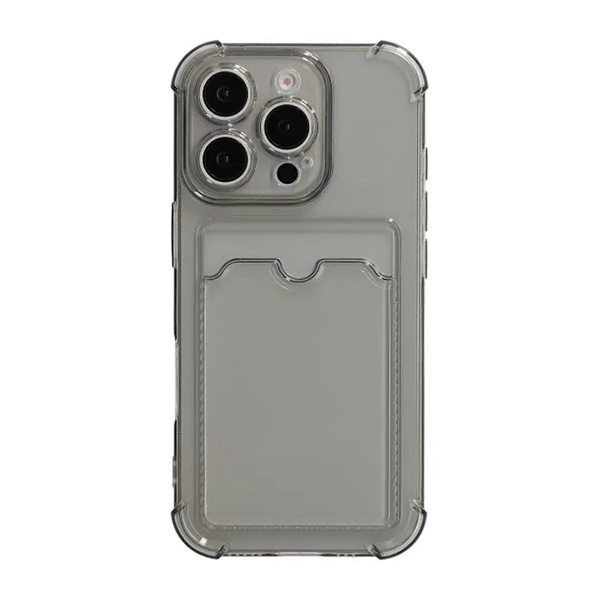 iPhone 16 Pro Mobile Case Shockproof with Card Holder - Black