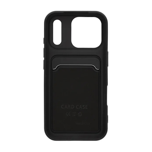 Silicone Mobile Case with Card Holder for iPhone 17 Pro - Black