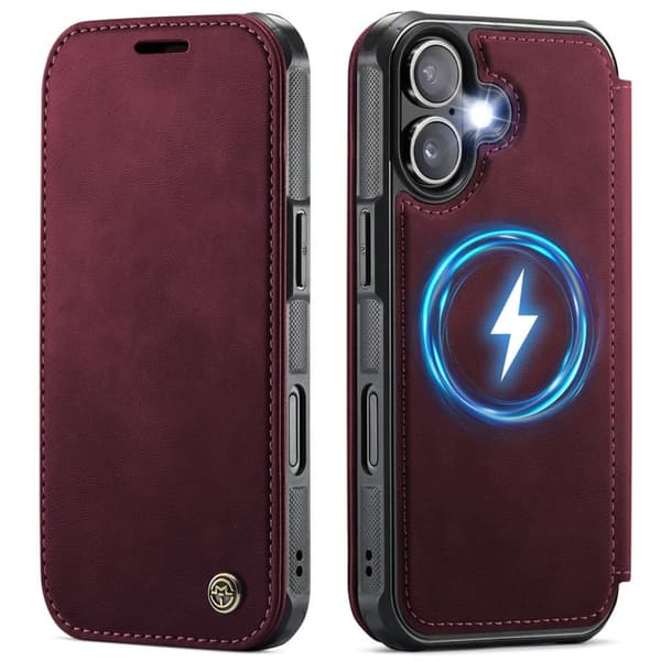 CASEME 053 iPhone 17 Wallet Cover MagSafe RFID blocking - Red