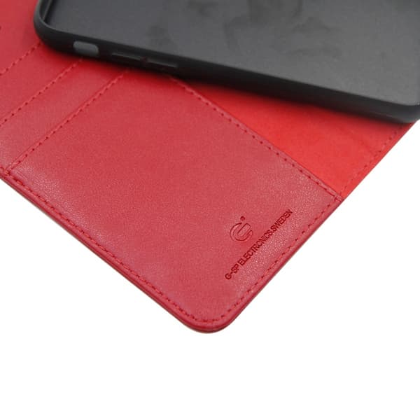 iPhone X/XS Plånboksfodral Magnet Läder med Stativ G-SP - Röd