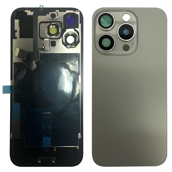 iPhone 16 Pro Max Back Cover with Small Parts (No Logo) - Natural Titanium
