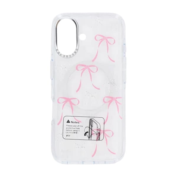 Mobile case Magsafe for iPhone 17 - Transparent with bow