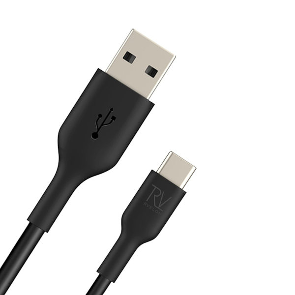 Rvelon USB-A to USB-C Cable 1 Meter - Black