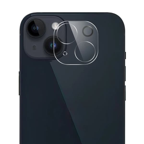 Reptåligt iPhone 15/Plus linsskydd - Transparent Svart