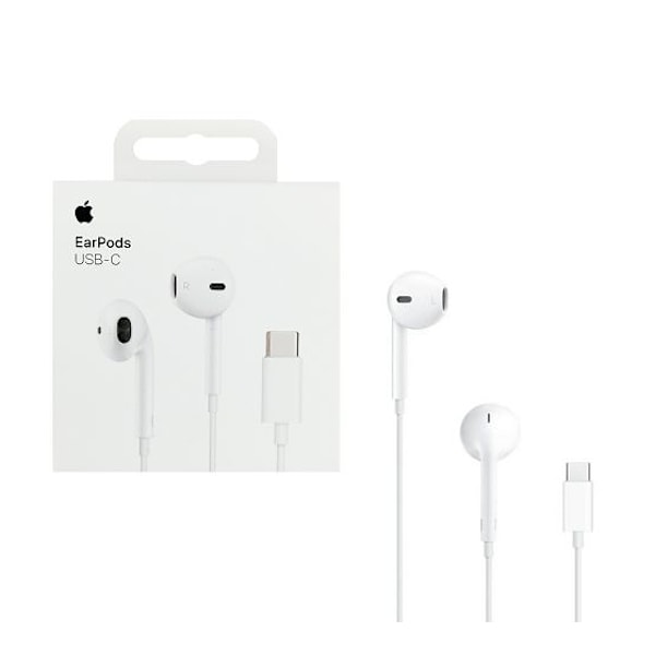 Original Apple Earpods med mikrofon och fjärrkontroll, USB-C